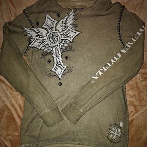 RAW STATE REDEMPTION  Long sleeve Thermal  Yarn Seams XL Green